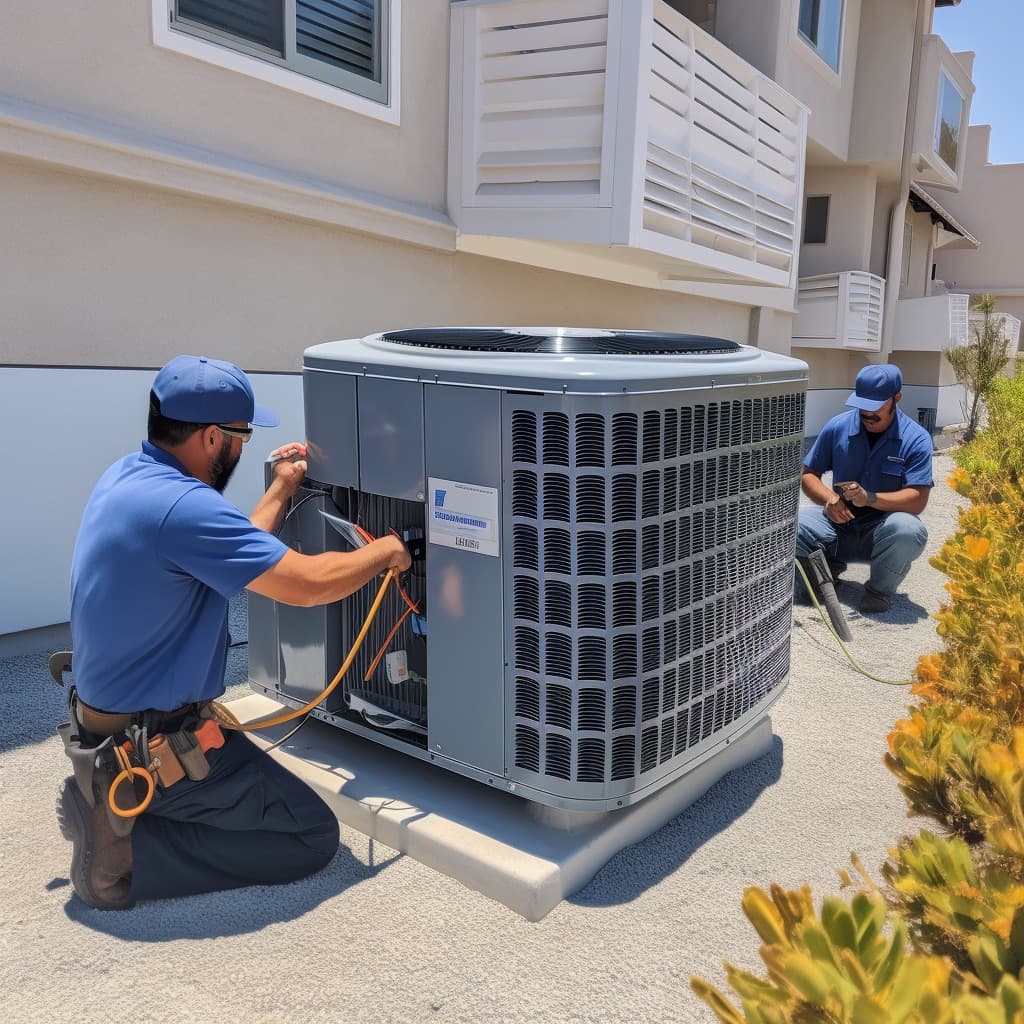 MII crew installing an air conditioning unit